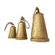 Loma Set of 3 Wall Hanging Bells | Antique Gold Finish | Natural Jute Rope | Boho Home Decor By The Urban Port