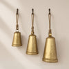 Loma Set of 3 Wall Hanging Bells | Antique Gold Finish | Natural Jute Rope | Boho Home Decor By The Urban Port