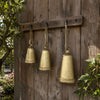 Loma Set of 3 Wall Hanging Bells | Antique Gold Finish | Natural Jute Rope | Boho Home Decor By The Urban Port