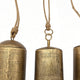 Foma Set of 3 Hanging Bells | Etched Antique Brass Finish | Jute Rope Hanger | Organic Decor By The Urban Port