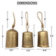 Foma Set of 3 Hanging Bells | Etched Antique Brass Finish | Jute Rope Hanger | Organic Decor By The Urban Port