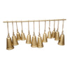 Poma Hanging Bell Wall Decor Set with 12 Bells | Antique Gold Iron | Jute Rope | 48 " By The Urban Port