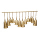Poma Hanging Bell Wall Decor Set with 12 Bells | Antique Gold Iron | Jute Rope | 48 " By The Urban Port