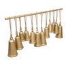 Poma Hanging Bell Wall Decor Set with 12 Bells | Antique Gold Iron | Jute Rope | 48 " By The Urban Port