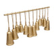 Poma Hanging Bell Wall Decor Set with 12 Bells | Antique Gold Iron | Jute Rope | 48 " By The Urban Port