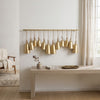 Poma Hanging Bell Wall Decor Set with 12 Bells | Antique Gold Iron | Jute Rope | 48 " By The Urban Port
