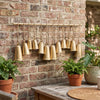Poma Hanging Bell Wall Decor Set with 12 Bells | Antique Gold Iron | Jute Rope | 48 " By The Urban Port