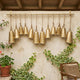 Poma Hanging Bell Wall Decor Set with 12 Bells | Antique Gold Iron | Jute Rope | 48 " By The Urban Port