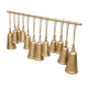 Poma Hanging Bell Wall Decor Set with 12 Bells | Antique Gold Iron | Jute Rope | 48 " By The Urban Port