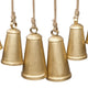 Poma Hanging Bell Wall Decor Set with 12 Bells | Antique Gold Iron | Jute Rope | 48 " By The Urban Port