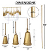 Poma Hanging Bell Wall Decor Set with 12 Bells | Antique Gold Iron | Jute Rope | 48 " By The Urban Port