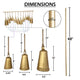 Poma Hanging Bell Wall Decor Set with 12 Bells | Antique Gold Iron | Jute Rope | 48 " By The Urban Port