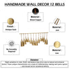 Poma Hanging Bell Wall Decor Set with 12 Bells | Antique Gold Iron | Jute Rope | 48 " By The Urban Port