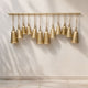 Poma Hanging Bell Wall Decor Set with 12 Bells | Antique Gold Iron | Jute Rope | 48 " By The Urban Port