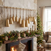 Poma Hanging Bell Wall Decor Set with 12 Bells | Antique Gold Iron | Jute Rope | 48 " By The Urban Port
