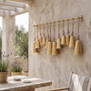 Poma Hanging Bell Wall Decor Set with 12 Bells | Antique Gold Iron | Jute Rope | 48 " By The Urban Port
