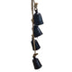Koma 27 " Decorative Wind Chime | 4 Cascading Cow Bells | Antique Black Iron | Jute Rope | Boho Rustic Style By The Urban Port