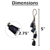 Koma 27 " Decorative Wind Chime | 4 Cascading Cow Bells | Antique Black Iron | Jute Rope | Boho Rustic Style By The Urban Port