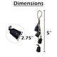 Koma 27 " Decorative Wind Chime | 4 Cascading Cow Bells | Antique Black Iron | Jute Rope | Boho Rustic Style By The Urban Port