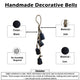 Koma 27 " Decorative Wind Chime | 4 Cascading Cow Bells | Antique Black Iron | Jute Rope | Boho Rustic Style By The Urban Port