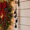 Koma 27 " Decorative Wind Chime | 4 Cascading Cow Bells | Antique Black Iron | Jute Rope | Boho Rustic Style By The Urban Port
