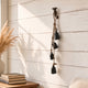 Koma 27 " Decorative Wind Chime | 4 Cascading Cow Bells | Antique Black Iron | Jute Rope | Boho Rustic Style By The Urban Port