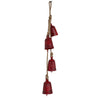 Koma 27 " Decorative Wind Chime | 4 Cascading Cow Bells | Antique Red Iron | Jute Rope | Boho Rustic Style By The Urban Port