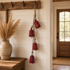 Koma 27 " Decorative Wind Chime | 4 Cascading Cow Bells | Antique Red Iron | Jute Rope | Boho Rustic Style By The Urban Port