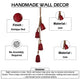 Koma 27 " Decorative Wind Chime | 4 Cascading Cow Bells | Antique Red Iron | Jute Rope | Boho Rustic Style By The Urban Port