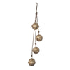 Roma 34" Cascading Hanging Bells | Gold Finish | Natural Jute Rope | Boho Rustic Decor By The Urban Port