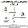 Roma 34" Cascading Hanging Bells | Gold Finish | Natural Jute Rope | Boho Rustic Decor By The Urban Port