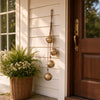 Roma 34" Cascading Hanging Bells | Gold Finish | Natural Jute Rope | Boho Rustic Decor By The Urban Port
