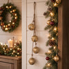 Roma 34" Cascading Hanging Bells | Gold Finish | Natural Jute Rope | Boho Rustic Decor By The Urban Port