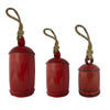 Joma Set of 3 Cowbells Wall Hanging | Jute Rope | Antique Red Iron Finish | Rustic Boho Home Decor By The Urban Port