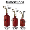 Joma Set of 3 Cowbells Wall Hanging | Jute Rope | Antique Red Iron Finish | Rustic Boho Home Decor By The Urban Port