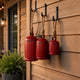 Joma Set of 3 Cowbells Wall Hanging | Jute Rope | Antique Red Iron Finish | Rustic Boho Home Decor By The Urban Port