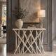 Kyra 47 " Sofa Console Table | Solid Teakwood Branch Legs | Whitewash Finish By The Urban Port