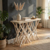 Kyra 47 " Sofa Console Table | Solid Teakwood Branch Legs | Whitewash Finish By The Urban Port