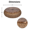 Jyra 47 " Round Coffee Table | Teak Wood Mosaic Top | Woven Banana Leaf Base | Natural Brown By The Urban Port