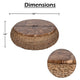 Jyra 47 " Round Coffee Table | Teak Wood Mosaic Top | Woven Banana Leaf Base | Natural Brown By The Urban Port