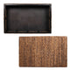 Jinu 48 " Coffee Table with Natural Brown Woven Banana Leaf Top | Black Acacia Wood Base | Organic Decor By The Urban Port