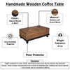 Jinu 48 " Coffee Table with Natural Brown Woven Banana Leaf Top | Black Acacia Wood Base | Organic Decor By The Urban Port