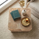 Sira Mosaic Side End Table | H& Oiled Natural Brown Finish | 20 " Solid Teak Wood Slice Cube By The Urban Port
