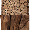 Zisa Teak Root Side End Table | Rustic Natural Brown Wood Bunching Cube | 17 " By The Urban Port