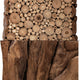 Zisa Teak Root Side End Table | Rustic Natural Brown Wood Bunching Cube | 17 " By The Urban Port