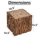Zisa Teak Root Side End Table | Rustic Natural Brown Wood Bunching Cube | 17 " By The Urban Port