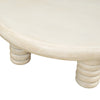 Jesina 44 " Round Coffee Table | Antique White Mango Wood | Stacked Beaded Legs By The Urban Port