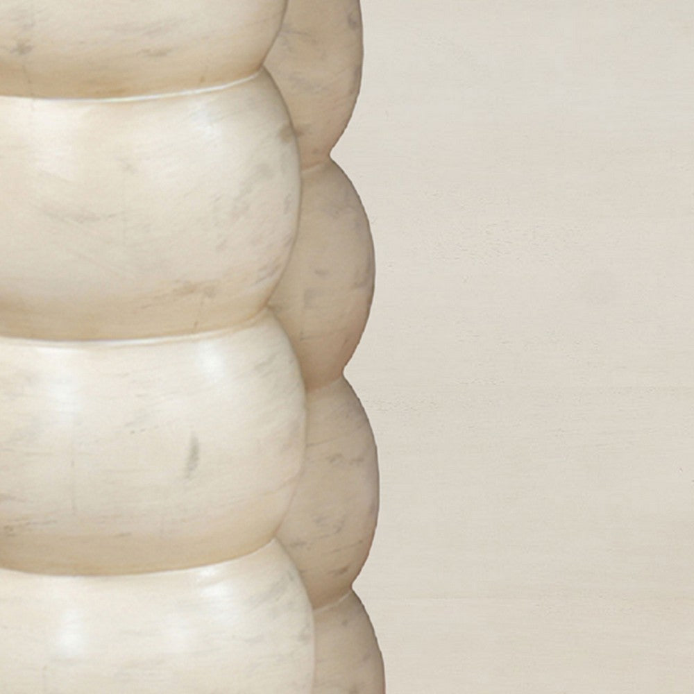 Jesina 69 " Sofa Console Table | Antique White Mango Wood | Stacked Beaded Legs By The Urban Port