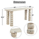 Jesina 69 " Sofa Console Table | Antique White Mango Wood | Stacked Beaded Legs By The Urban Port