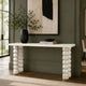 Jesina 69 " Sofa Console Table | Antique White Mango Wood | Stacked Beaded Legs By The Urban Port